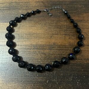 Liz Claiborne Jet Black Beaded Beads Bead Necklace